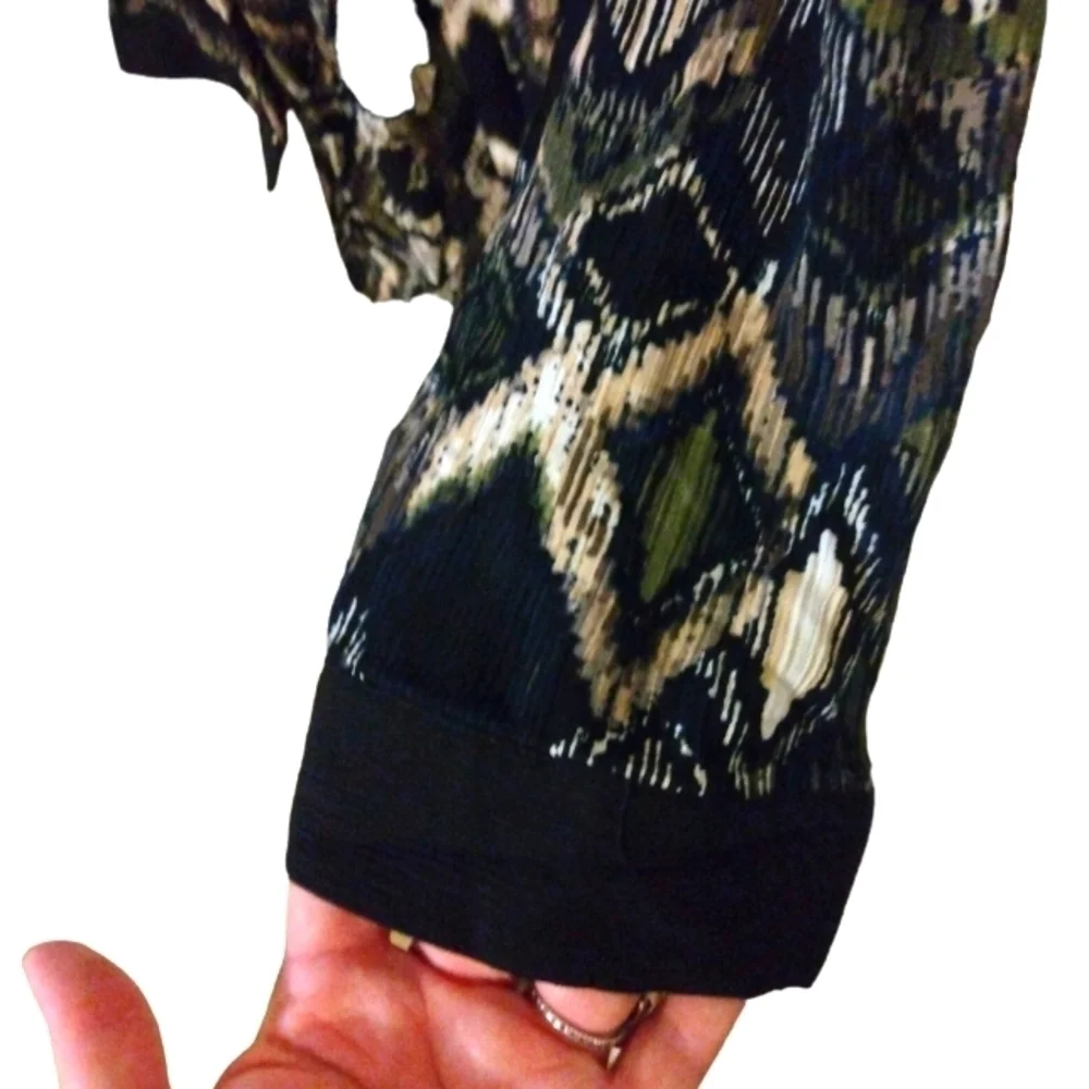 Unique Longline Tunic- Faux Wooden Accents Vintage Sag Harbor Tribal Beachy XL - Picture 5 of 7